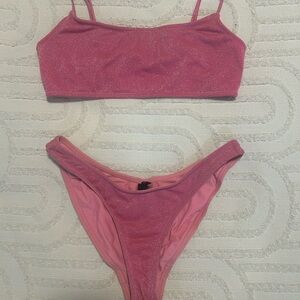 Triangl Mica Pink Glittery Women's Bikini Set